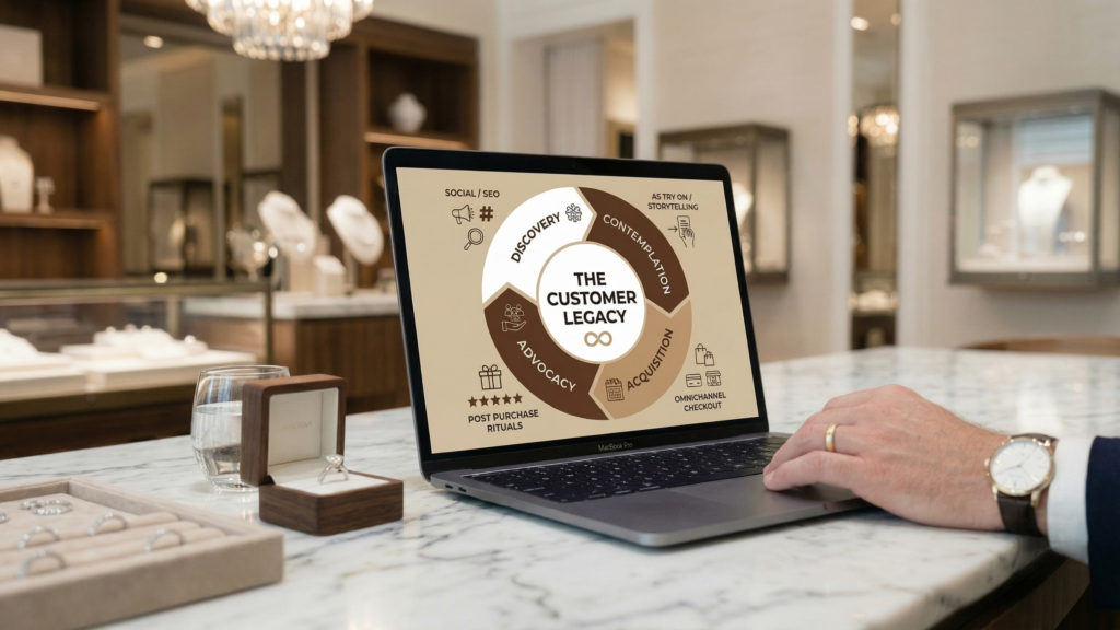A four-pillar infographic highlighting personalized experiences, omnichannel consistency, social proof, and technology as pillars of customer engagement.
