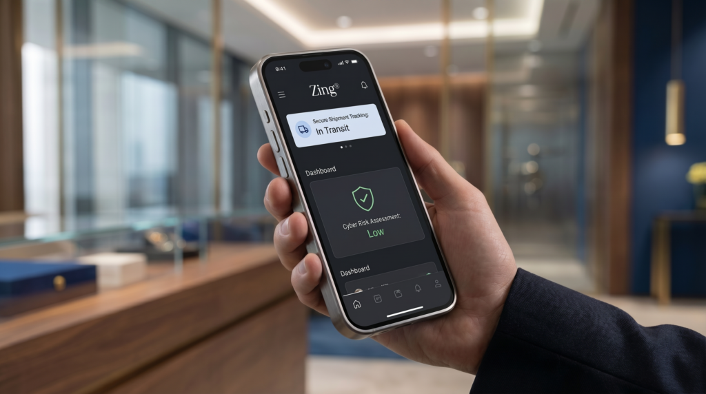 A smartphone screen showing the jewelers mutual quick quote tool for insuring a luxury watch or engagement ring.