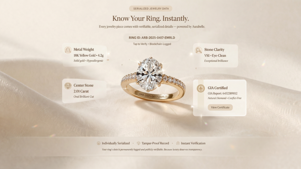 A retail associate using Clarity POS on a modern terminal to process a transaction in a luxury jewelry boutique setting.